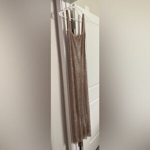 Gold Mesh Maxi Dress